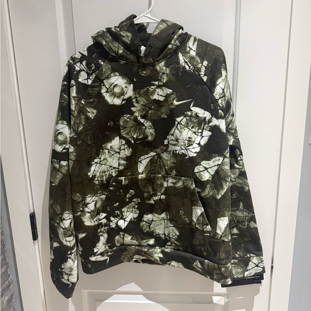 Nike Olive Green & White Camouflage Hoodie
